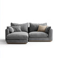 Canapé d'angle avec méridienne gauche gris foncé 250 x 160 cm en polyester forme L