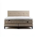 Lit double boxspring beige 180 x 200 cm en polyester forme rectangulaire