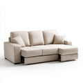 Canapé convertible 3 places beige en polyester avec lit gigogne 230 x 95 x 90 cm