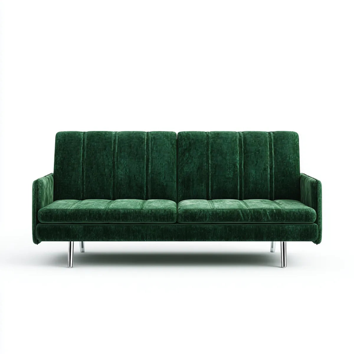 Canapé 3 places droit vert foncé 183 x 83 x 82 cm en velours côtelé polyester