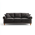 Canapé droit 3 places gris anthracite en velours côtelé polyester 220 x 96 x 92 cm